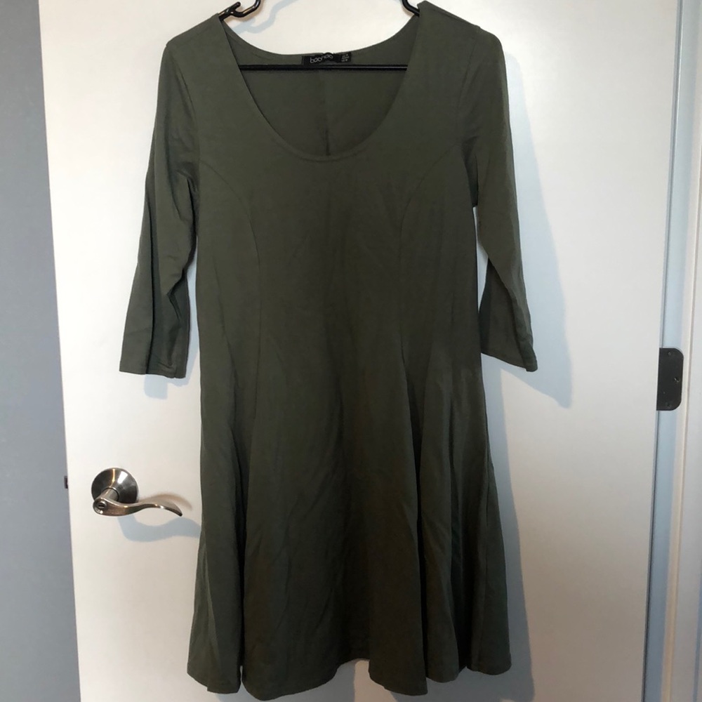Olive Green Skater Dress